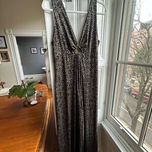 Anthropologie Hutch Wide Leg Keyhole Floral Print Jumpsuit